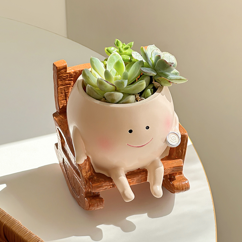 Echeveria Succulent - Pot de fleurs en résine fantaisie